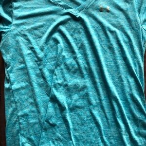 Under Armour Women's Short Sleeve V-Neck Tee - Teal Blue Heather